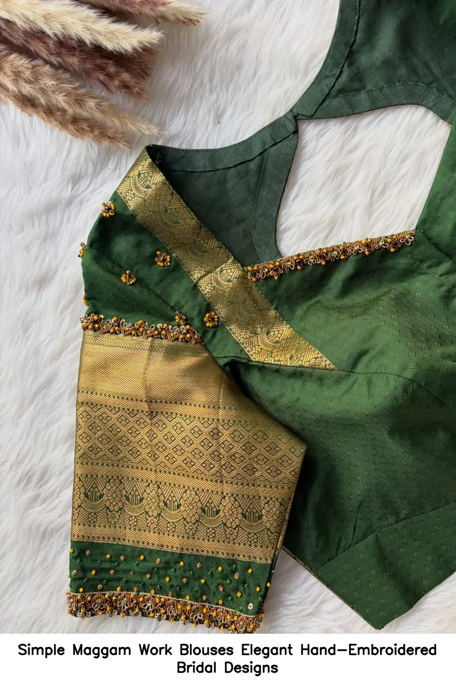 Simple Maggam Work Blouses Elegant Hand-Embroidered Bridal Designs