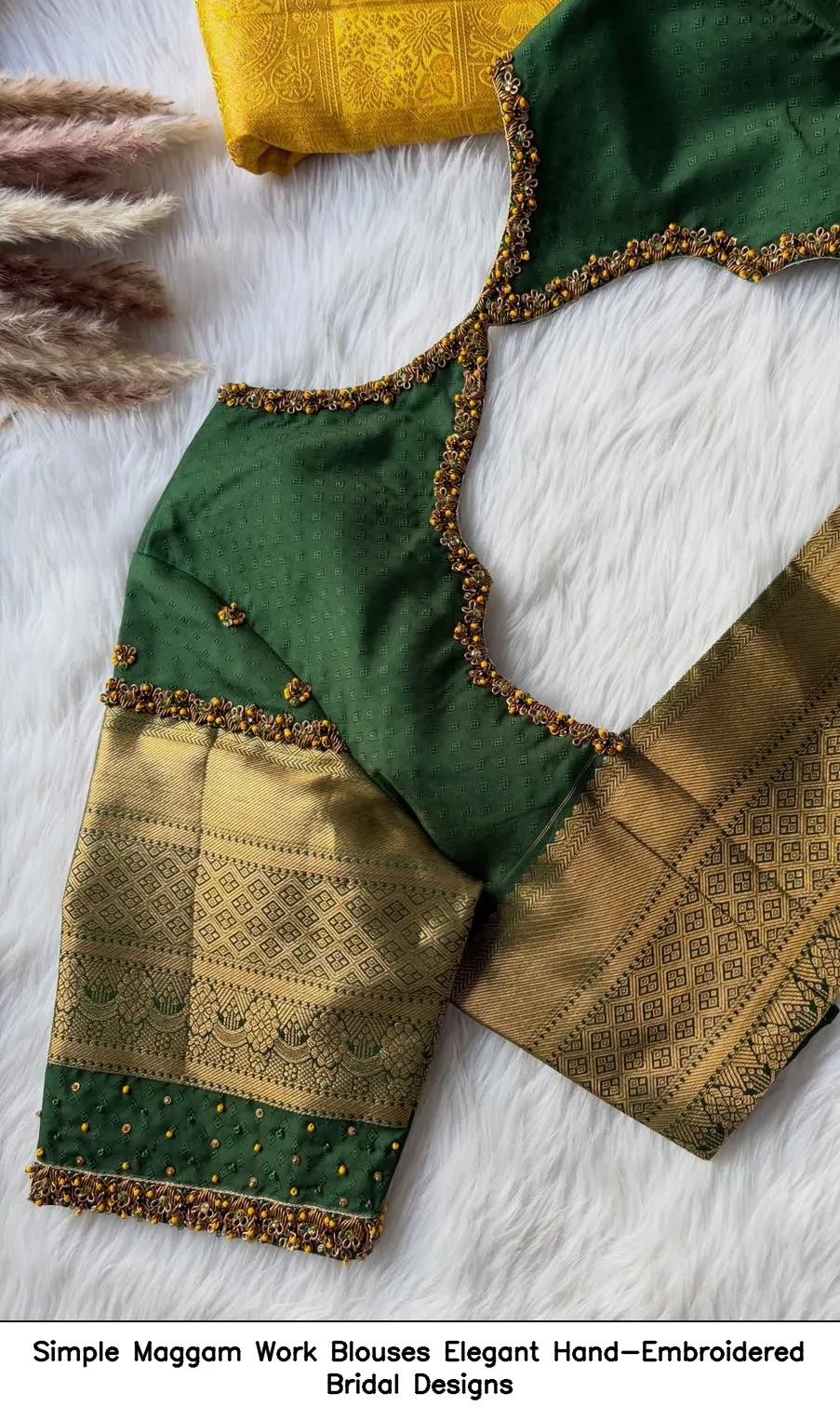Simple Maggam Work Blouses Elegant Hand-Embroidered Bridal Designs