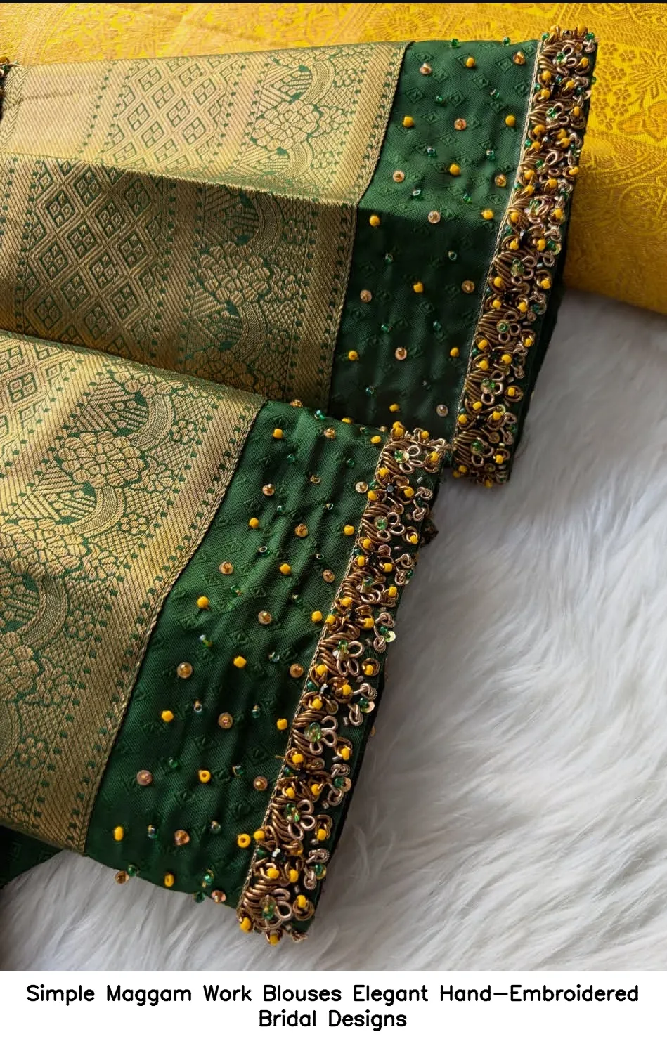 Simple Maggam Work Blouses Elegant Hand-Embroidered Bridal Designs