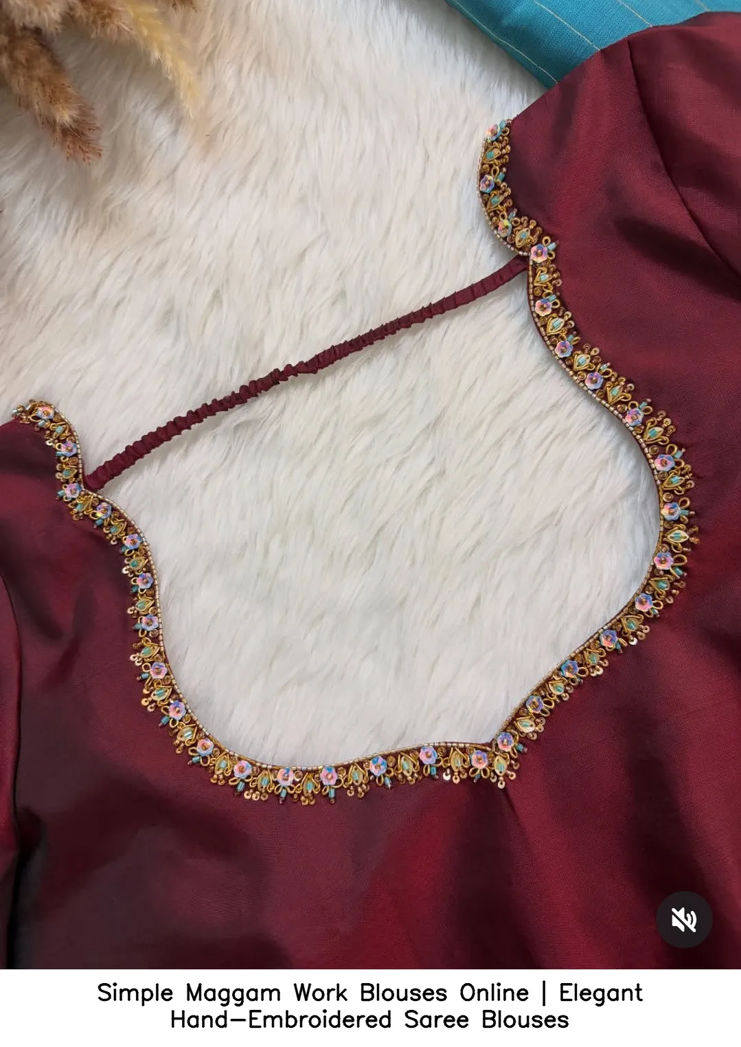Simple Maggam Work Blouses Online | Elegant Hand-Embroidered Saree Blouses