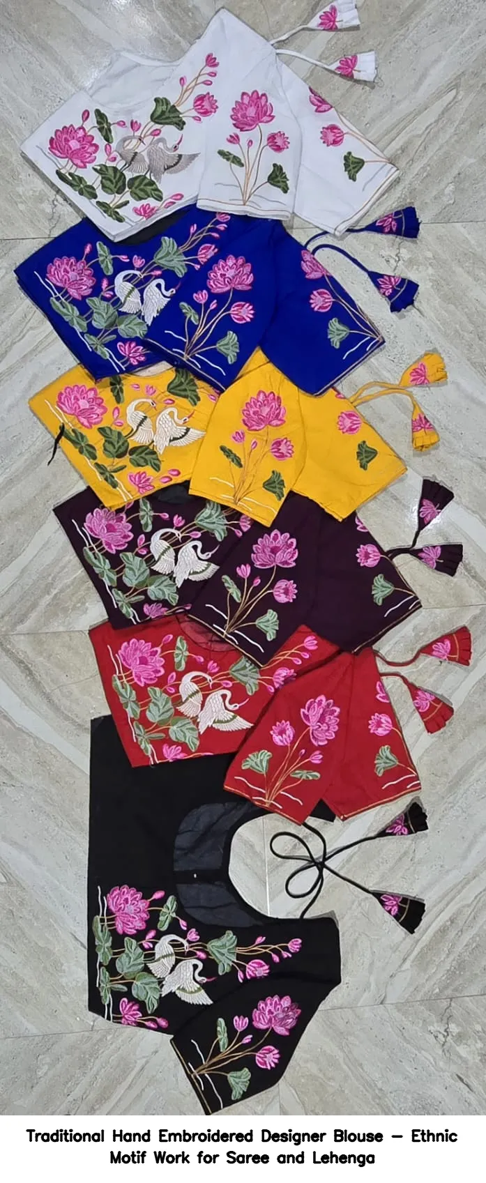 Traditional Hand Embroidered Designer Blouse - Ethnic Motif Work for Saree and Lehenga 10