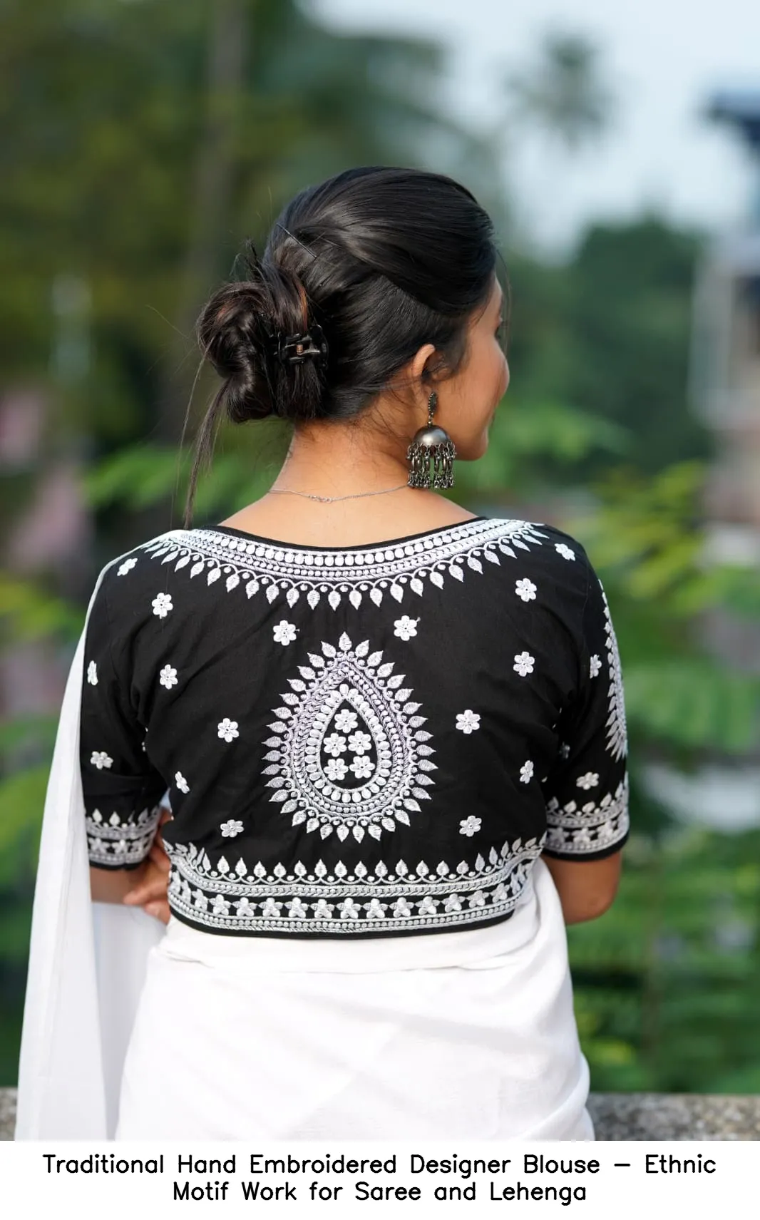 Traditional Hand Embroidered Designer Blouse - Ethnic Motif Work for Saree and Lehenga 15