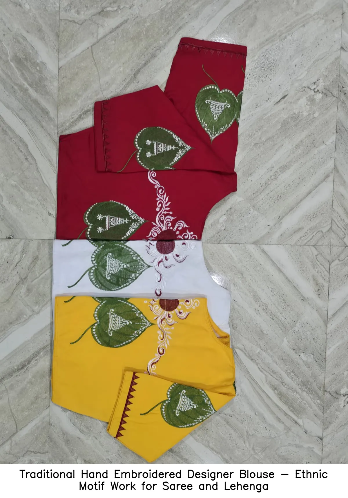 Traditional Hand Embroidered Designer Blouse - Ethnic Motif Work for Saree and Lehenga 8