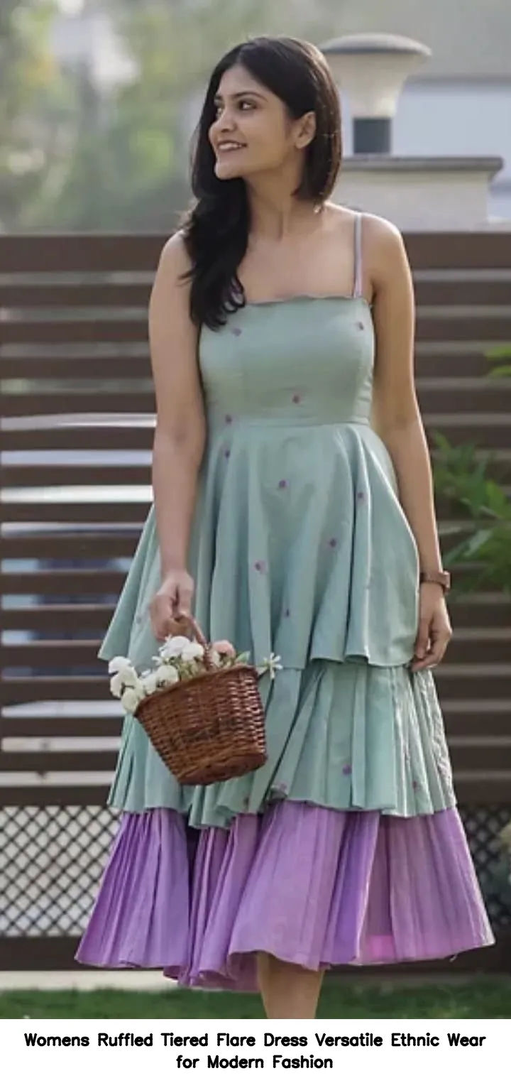 Women’s Ruffled Tiered Flare Dress – Versatile Ethnic Wear for Modern Fashion 2