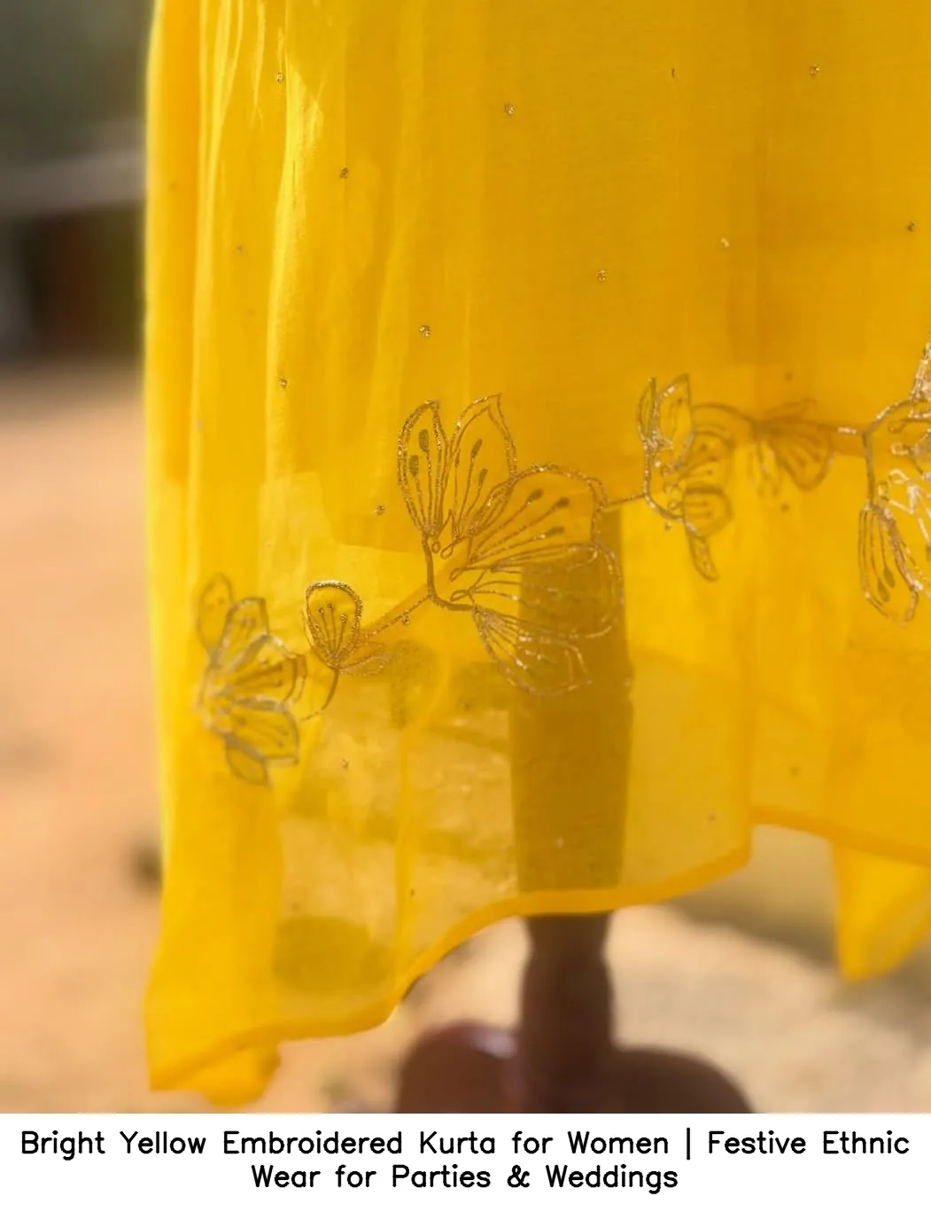 Bright Yellow Embroidered Kurta for Women | Festive Ethnic Wear for Parties & Weddings 2