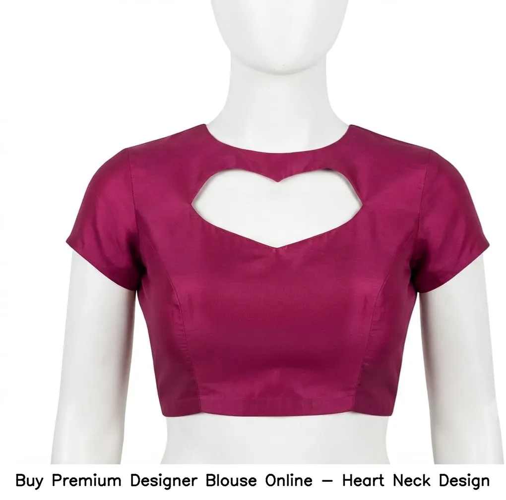 Buy Premium  Designer Blouse Online - Heart Neck Design 3