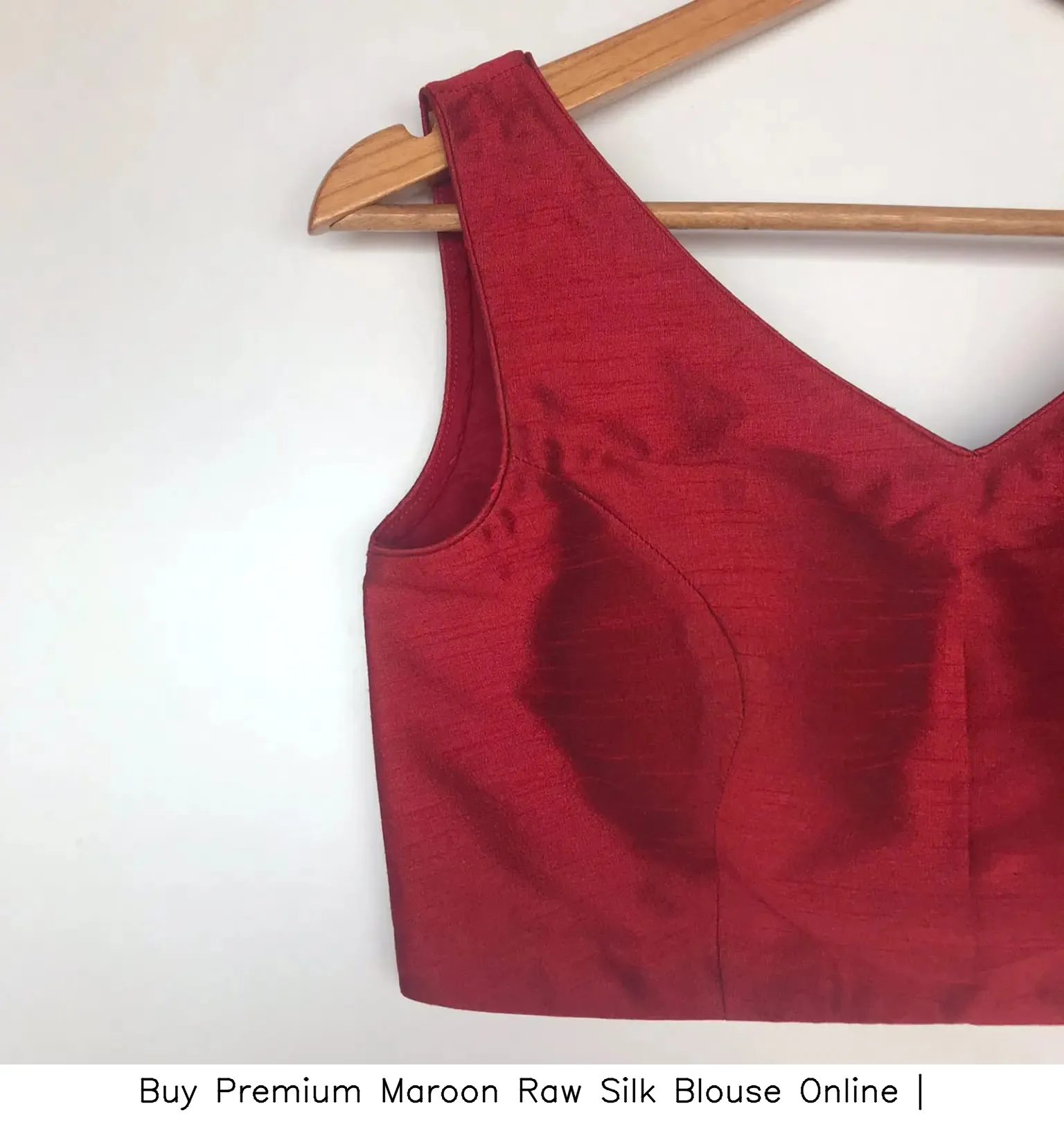 Buy Premium Maroon Raw Silk Blouse Online | 2