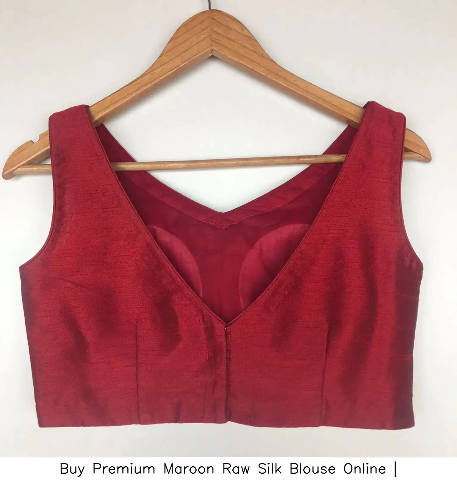 Buy Premium Maroon Raw Silk Blouse Online | 3