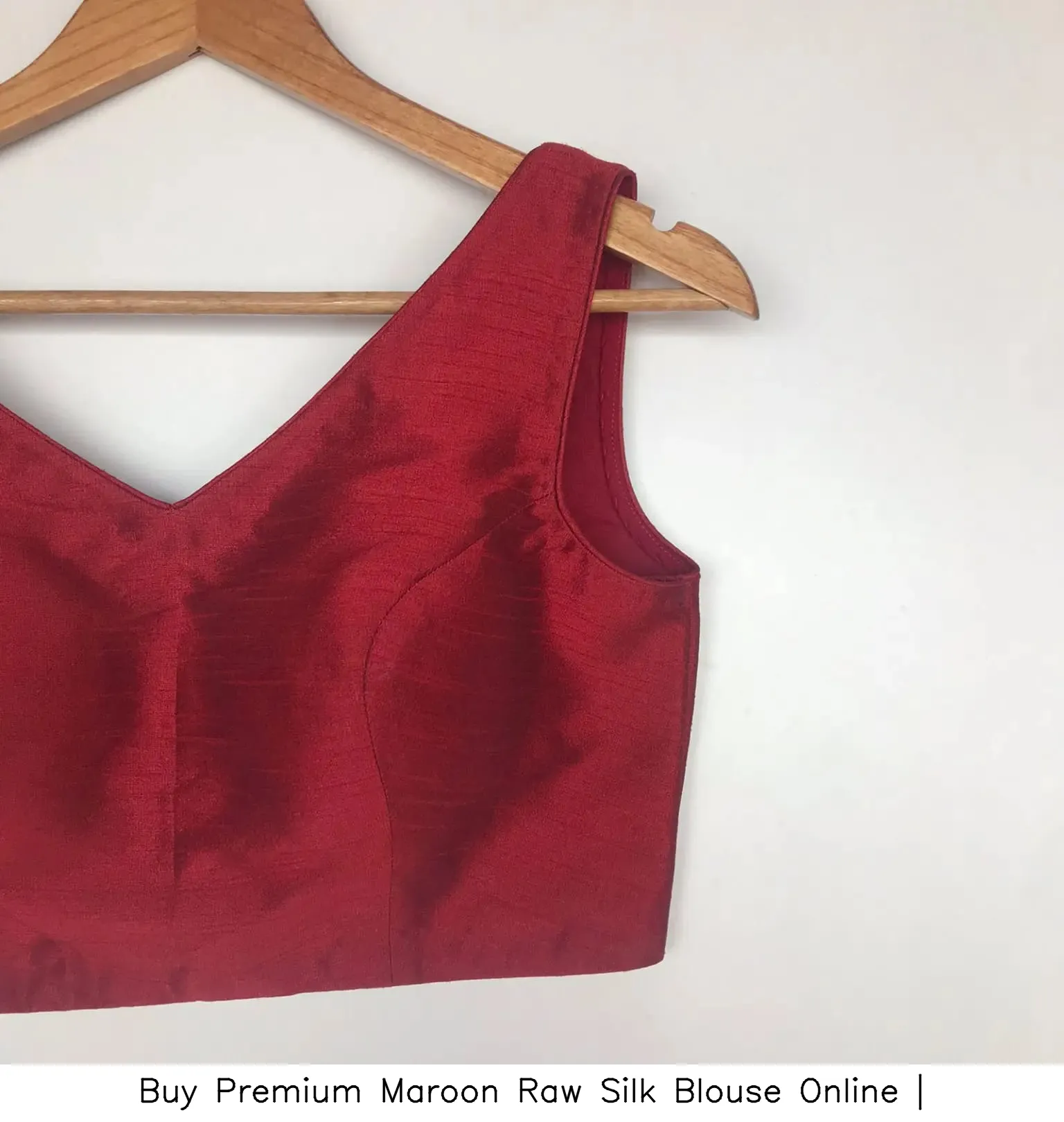Buy Premium Maroon Raw Silk Blouse Online | 4