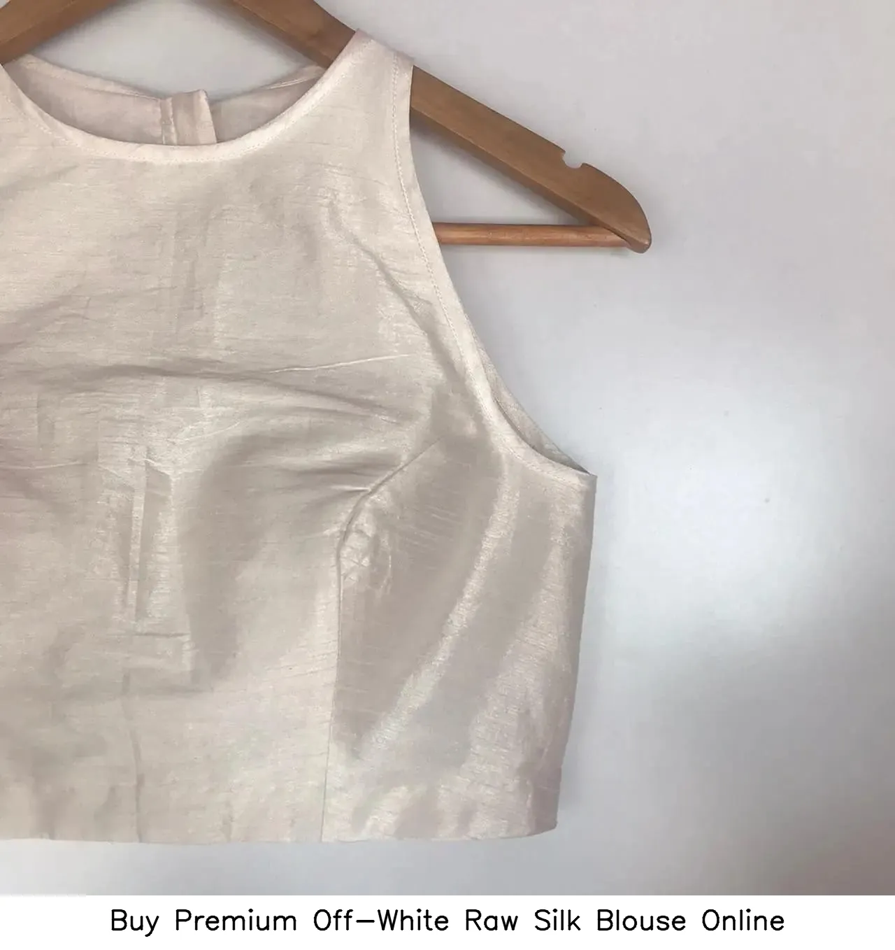 Buy Premium Off-White Raw Silk Blouse Online 2