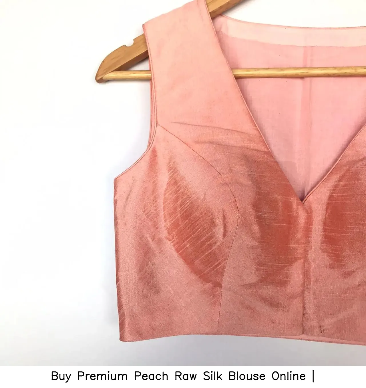 Buy Premium Peach Raw Silk Blouse Online | 4