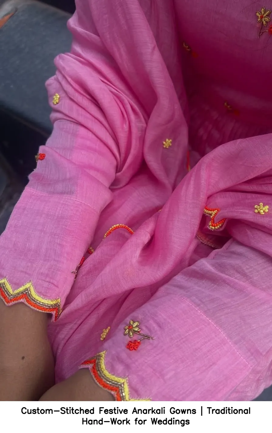 Custom-Stitched Festive Anarkali Gowns | Traditional Hand-Work for Weddings 3