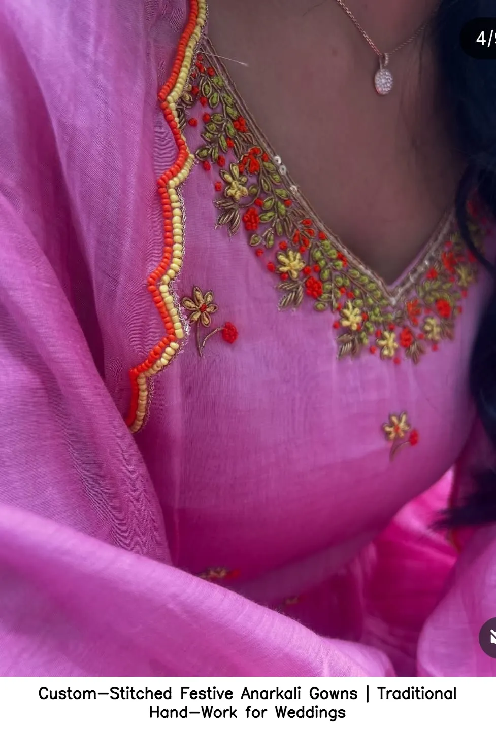 Custom-Stitched Festive Anarkali Gowns | Traditional Hand-Work for Weddings 6