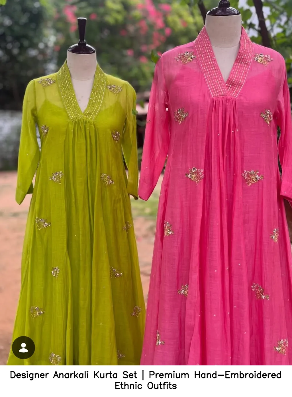 Designer Anarkali Kurta Set | Premium Hand-Embroidered Ethnic Outfits 2