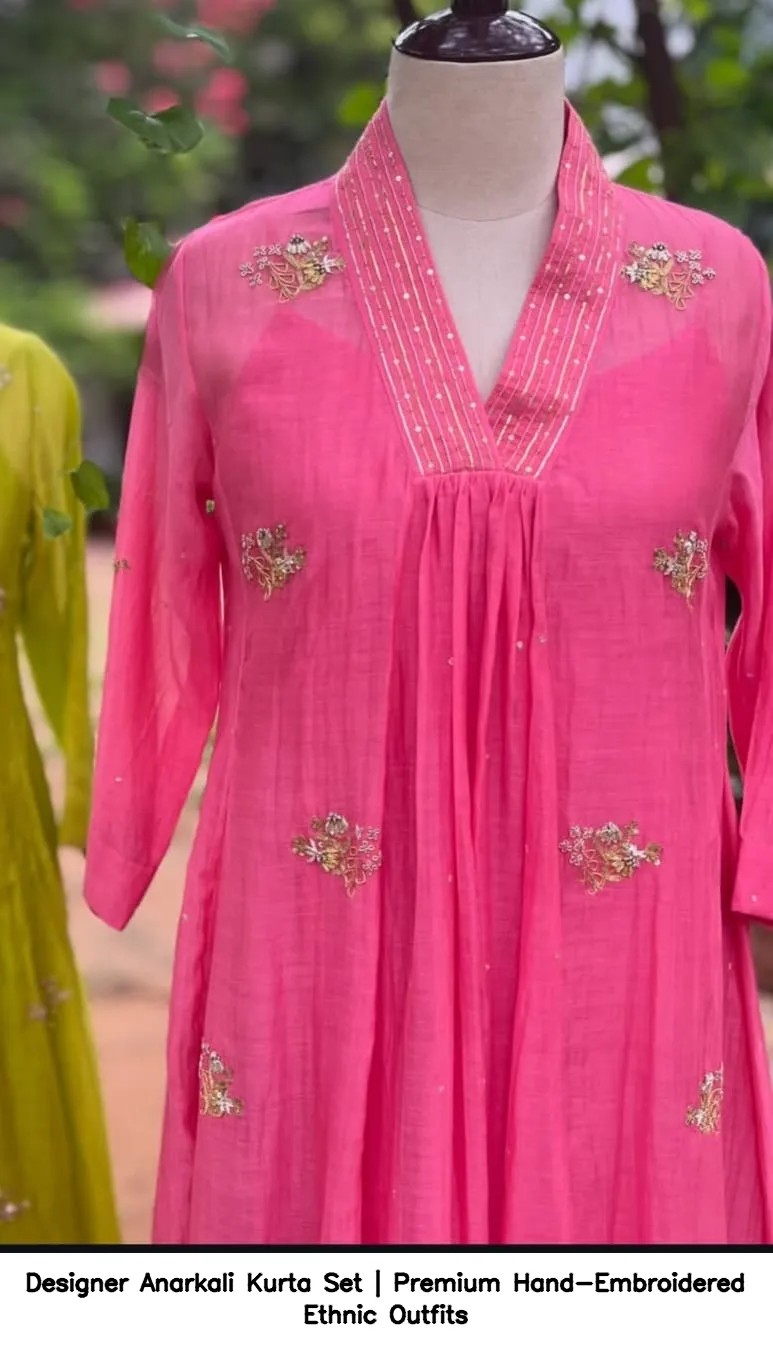 Designer Anarkali Kurta Set | Premium Hand-Embroidered Ethnic Outfits 3