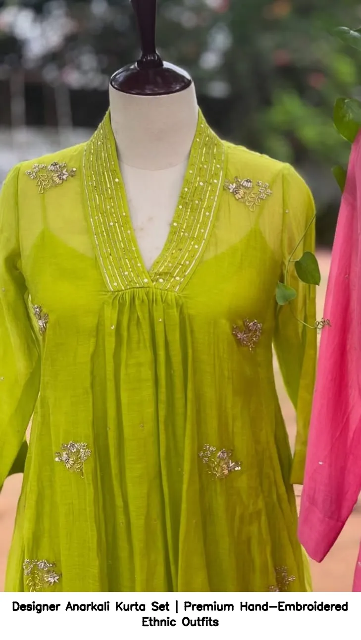 Designer Anarkali Kurta Set | Premium Hand-Embroidered Ethnic Outfits 4