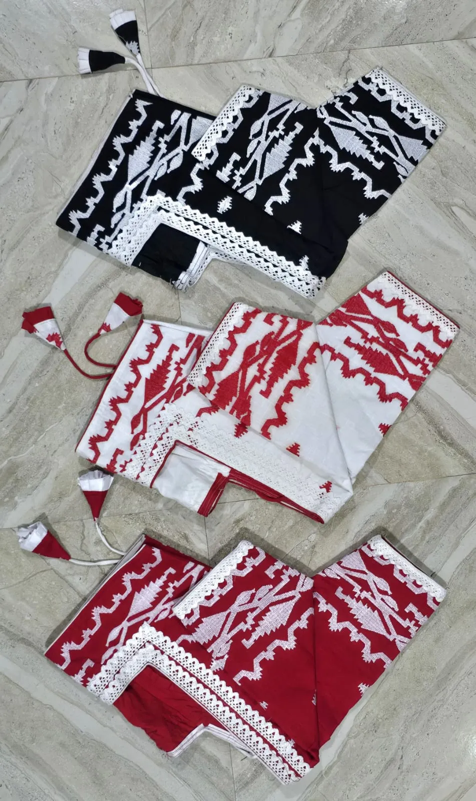 Designer Cotton Saree Blouse with Lace Work & Ethnic Prints - Multiple Colors 1