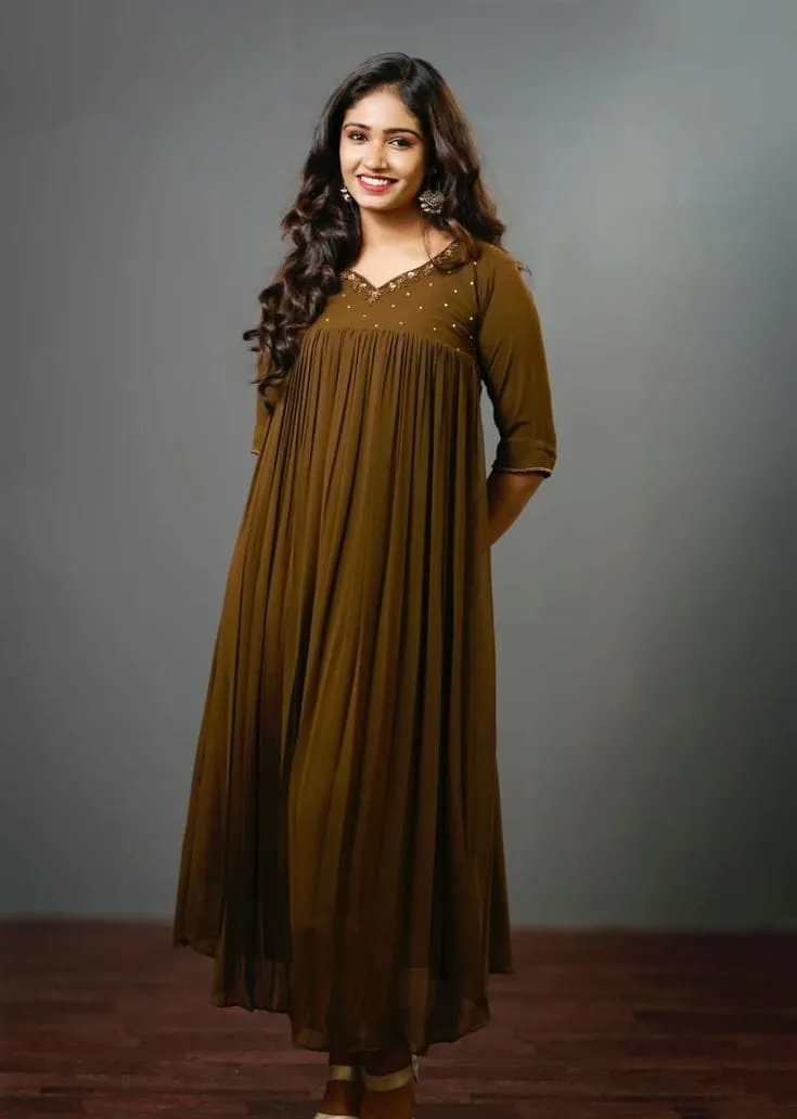 Designer Pleated Flare Dress – Stylish Casual & Ethnic Fusion Wear for Women