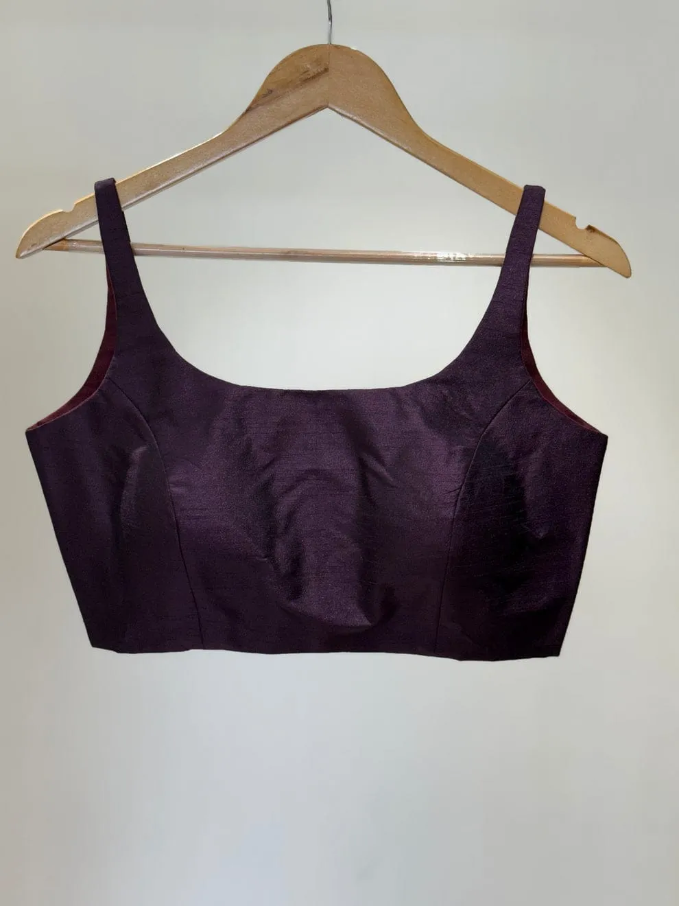 Elegant Purple Readymade Saree Blouse – Versatile Sleeveless Design 1
