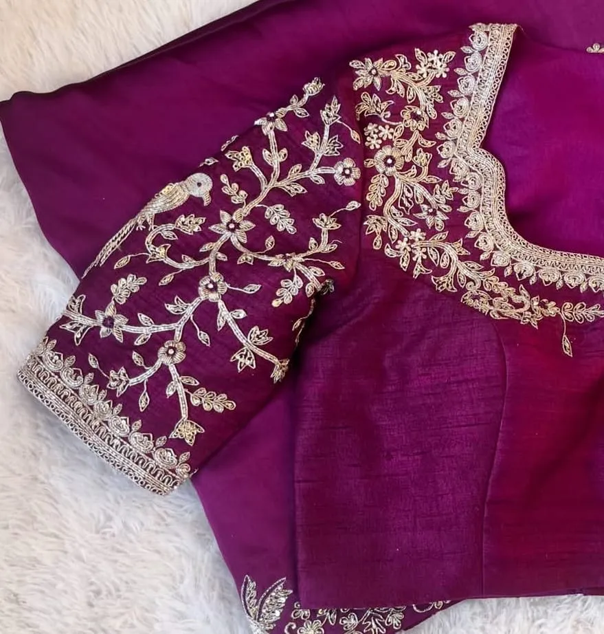 Exquisite Designer Bridal Blouse with Intricate Peacock Embroidery | Custom Hand-Stitched Ethnic Blouse |
