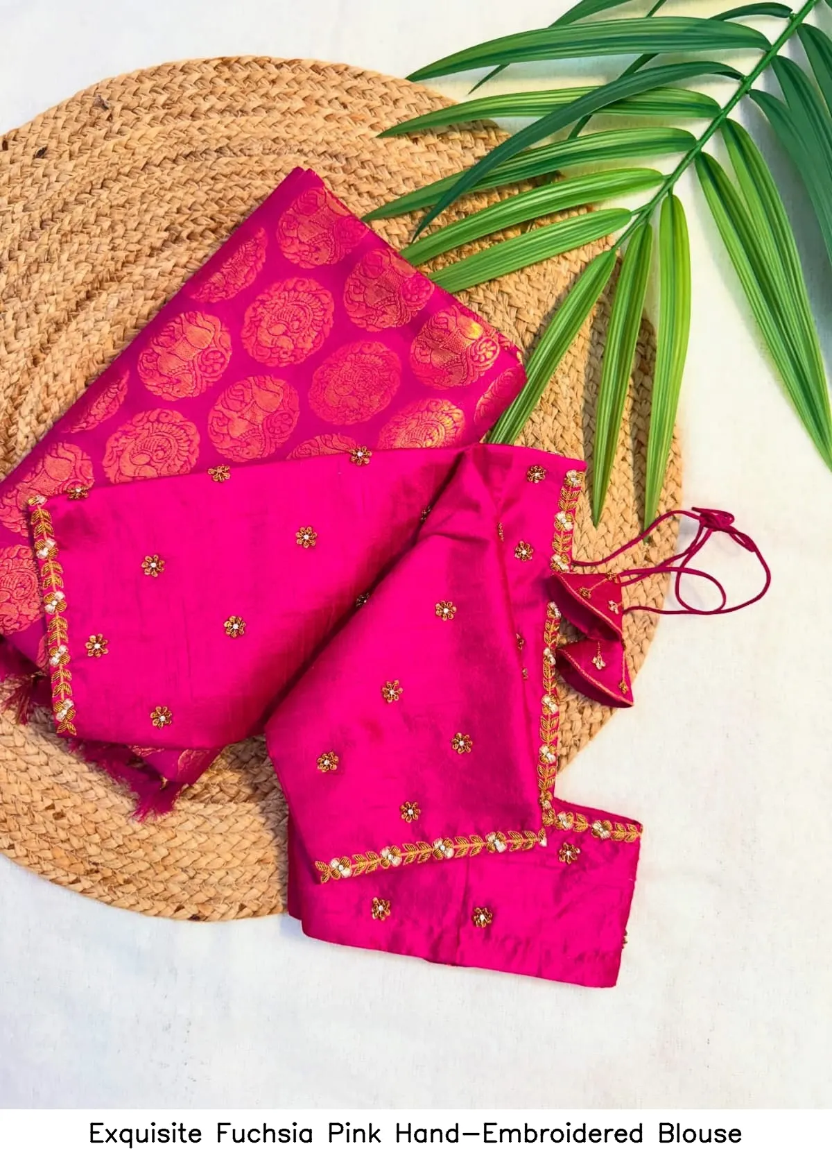 Exquisite Fuchsia Pink Hand-Embroidered Blouse 3