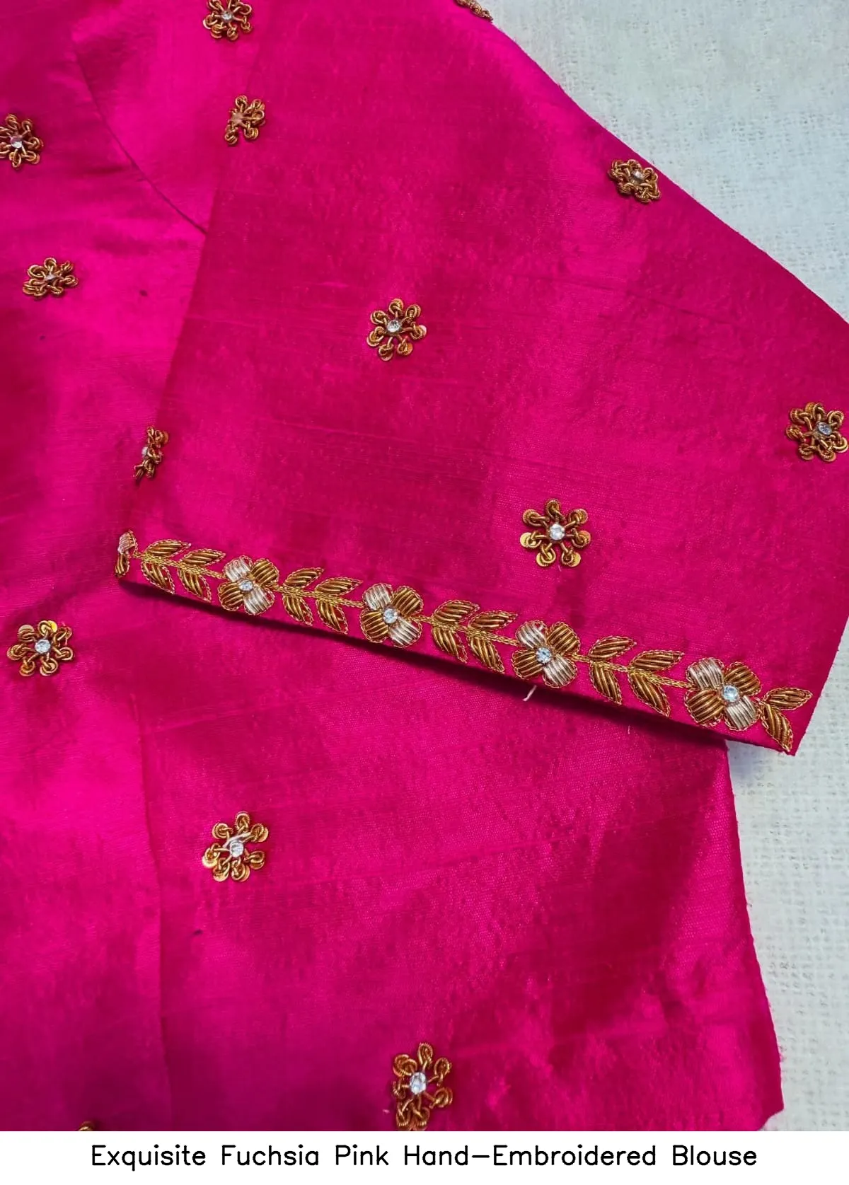 Exquisite Fuchsia Pink Hand-Embroidered Blouse 5