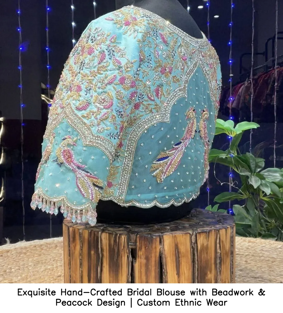 Exquisite Hand-Crafted Bridal Blouse with Beadwork & Peacock Design | Custom Ethnic Wear 2