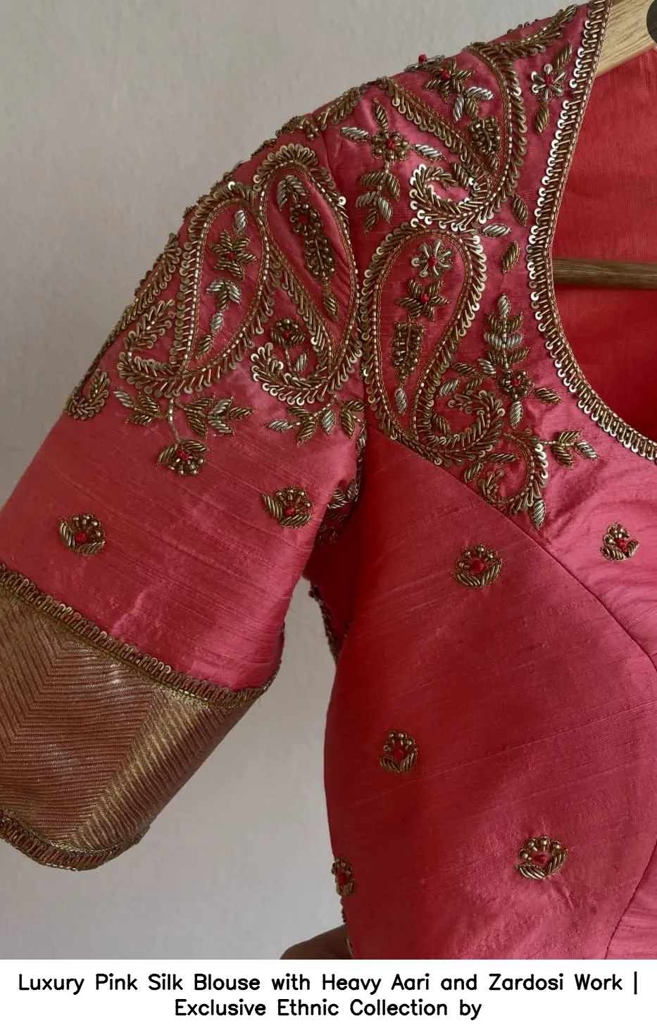 Luxury Pink Silk Blouse with Heavy Aari and Zardosi Work | Exclusive Ethnic Collection by 2