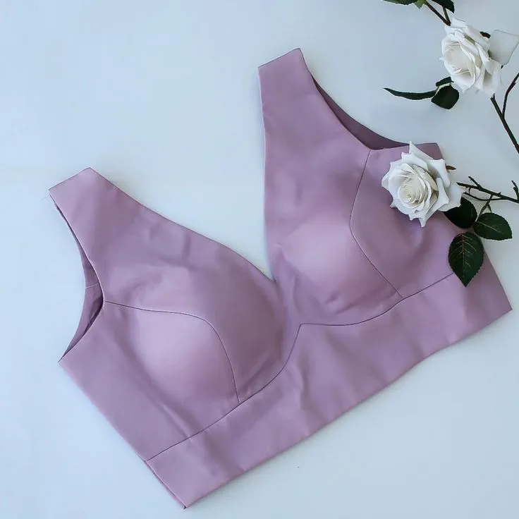 Mauve Sleeveless Saree Blouse | Readymade Padded V-Neck Choli 1