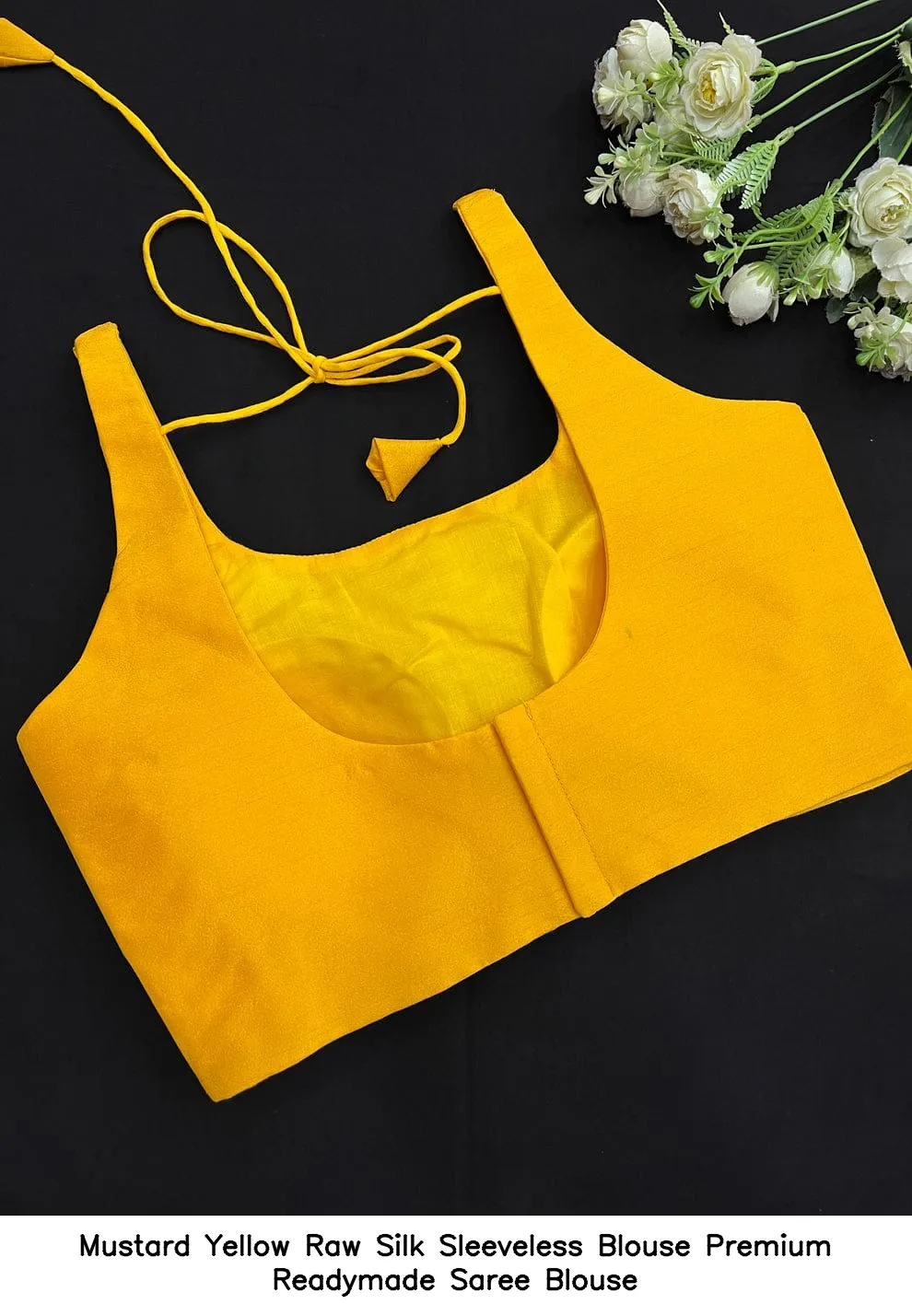 Raw silk sleeveless saree blouse designer wholesale close-up