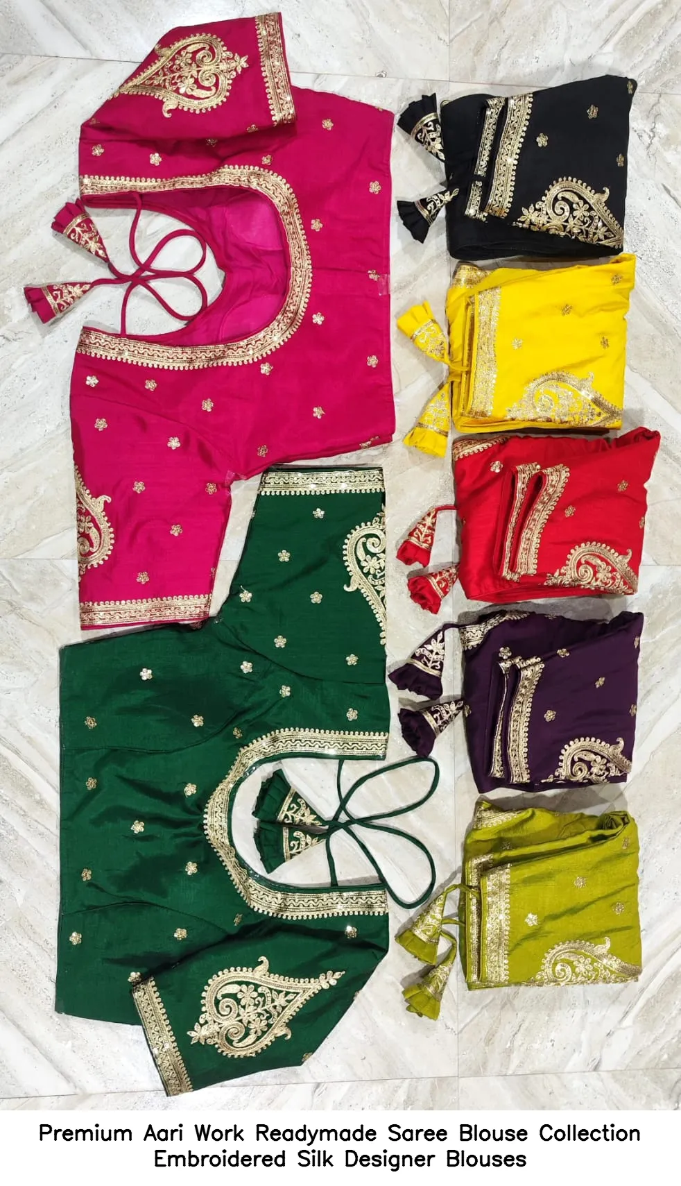 Premium Aari Work Readymade Saree Blouse Collection – Embroidered Silk Designer Blouses 3