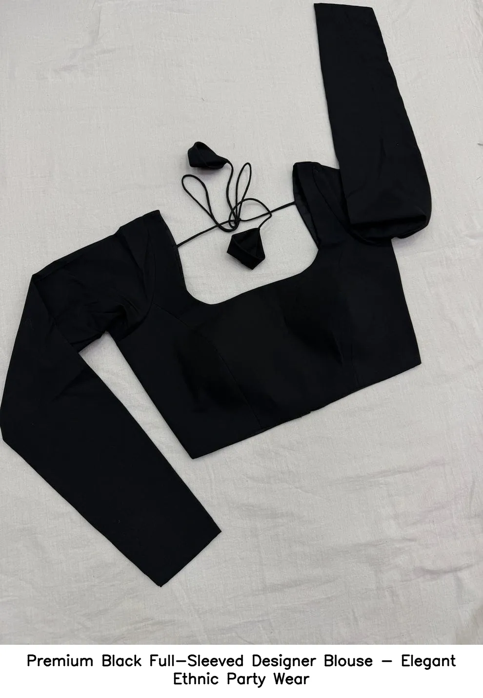 Premium Black Full-Sleeved Designer Blouse - Elegant Ethnic Party Wear 1