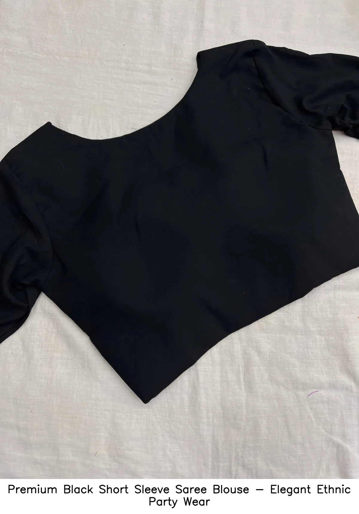Premium Black Short Sleeve Saree Blouse - Elegant Ethnic Party Wear 3