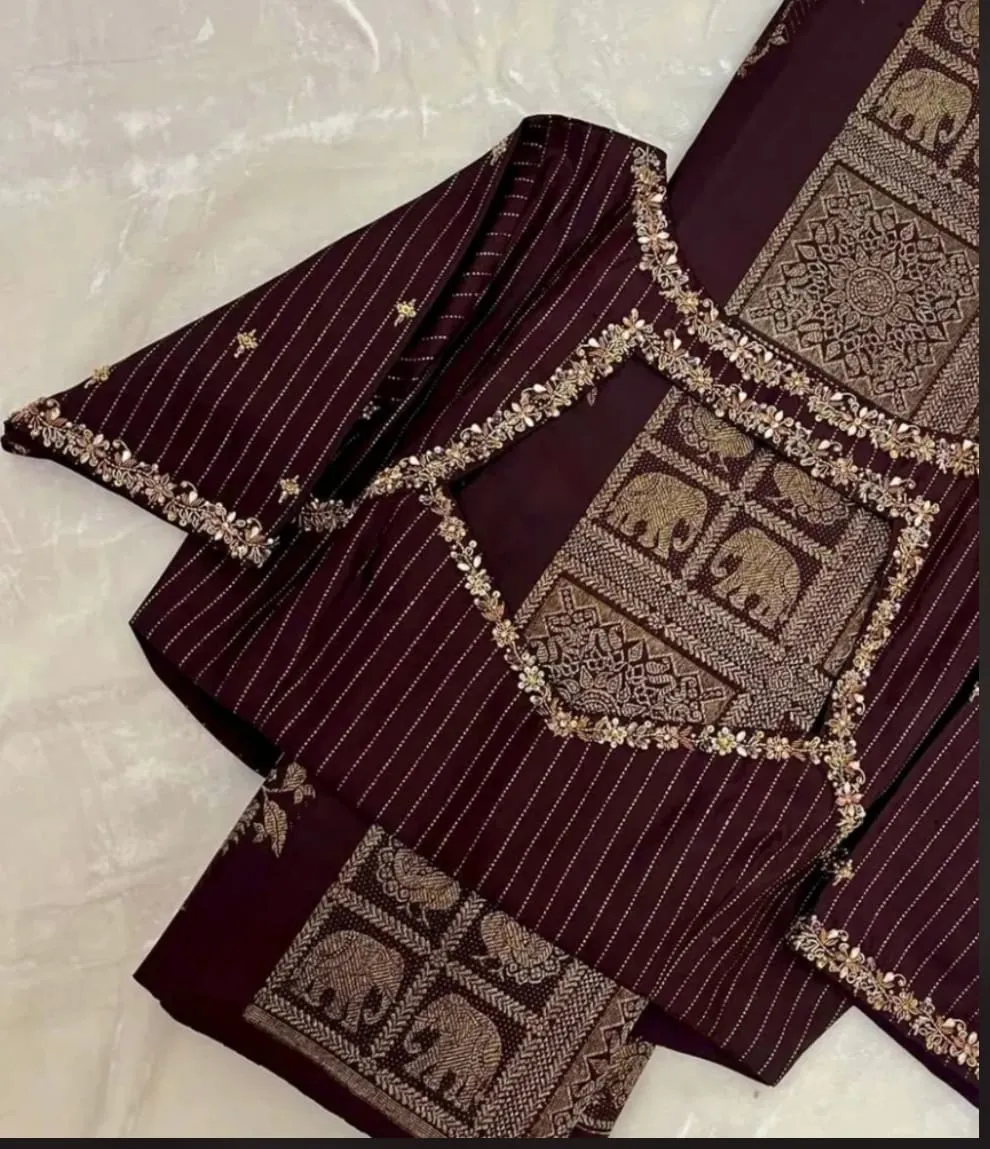 Premium Designer Silk Blouse | Traditional Hand-Embroidered Brocade Wedding Wear