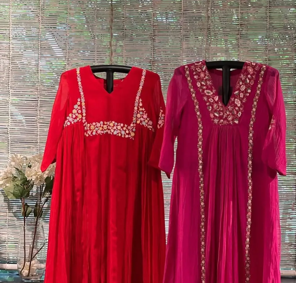 Premium Embroidered A-Line Kurtas for Women – Vibrant Festive Collection