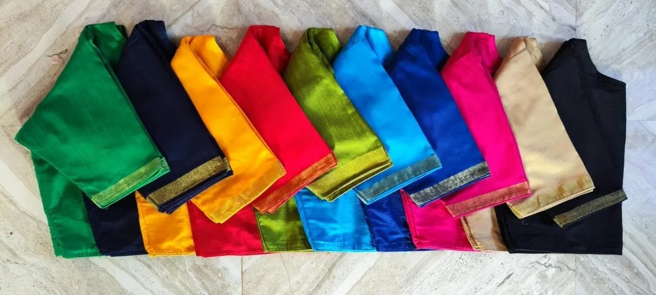 Premium Gicha Silk Readymade Blouse | Boat Neck Festive Ethnic Wear