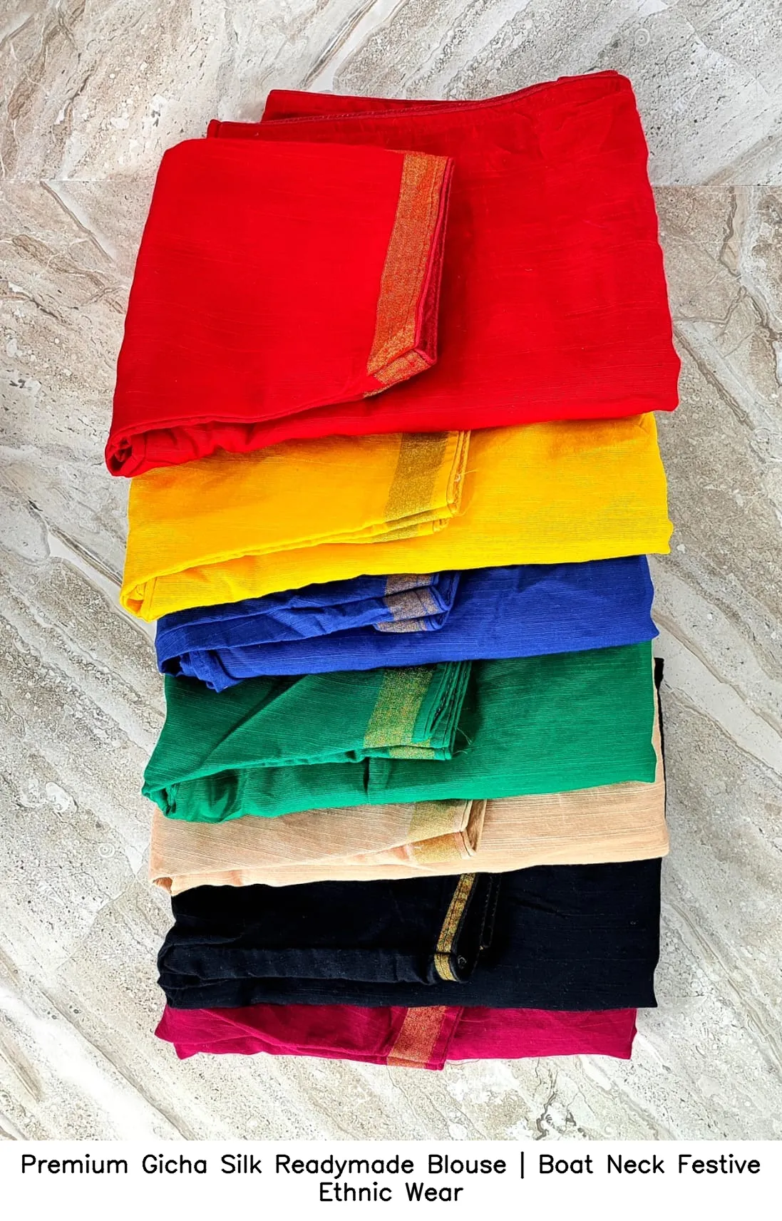 Premium Gicha Silk Readymade Blouse | Boat Neck Festive Ethnic Wear 14
