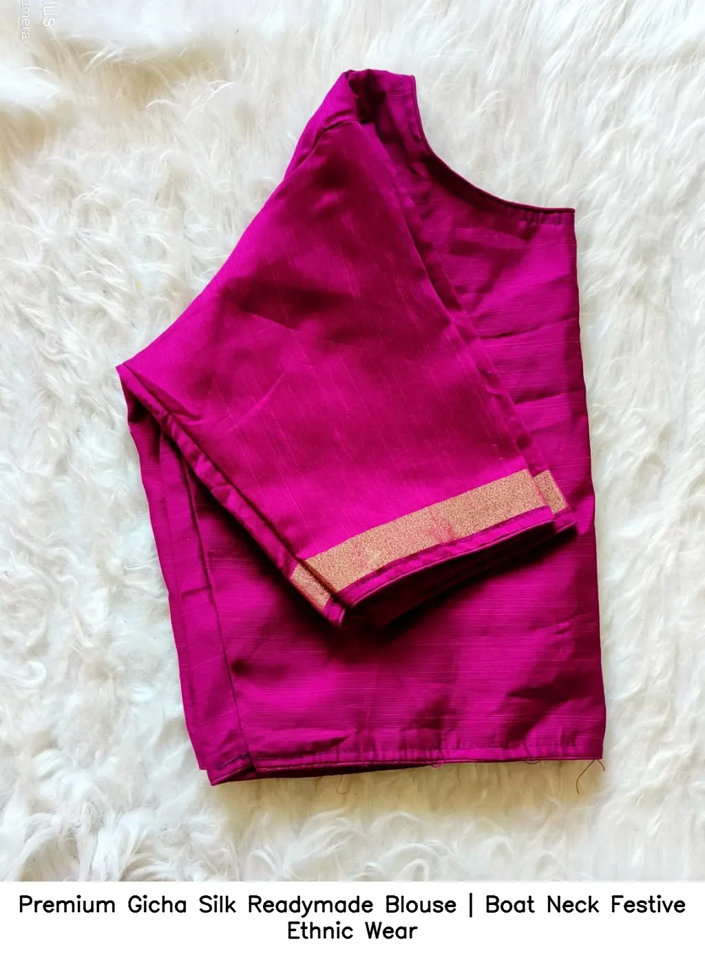 Premium Gicha Silk Readymade Blouse | Boat Neck Festive Ethnic Wear 3