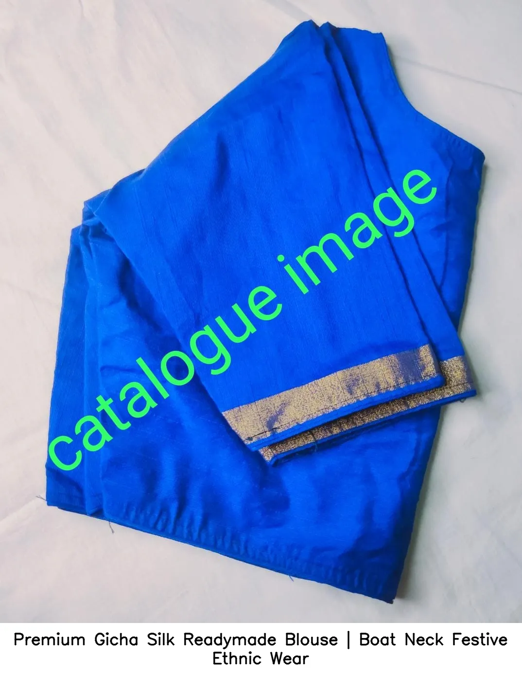 Premium Gicha Silk Readymade Blouse | Boat Neck Festive Ethnic Wear 6