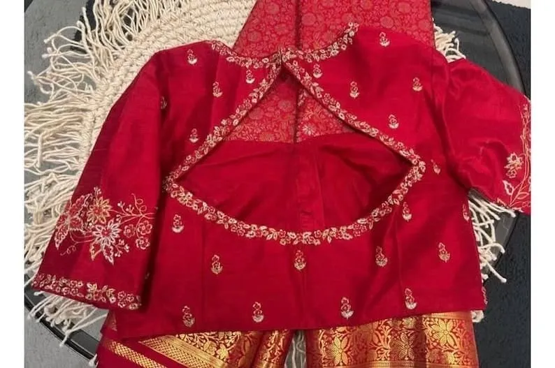 Premium Red Silk Bridal Blouse | Hand-Embroidered Zardosi Work | Traditional Ethnic Wedding Wear 1