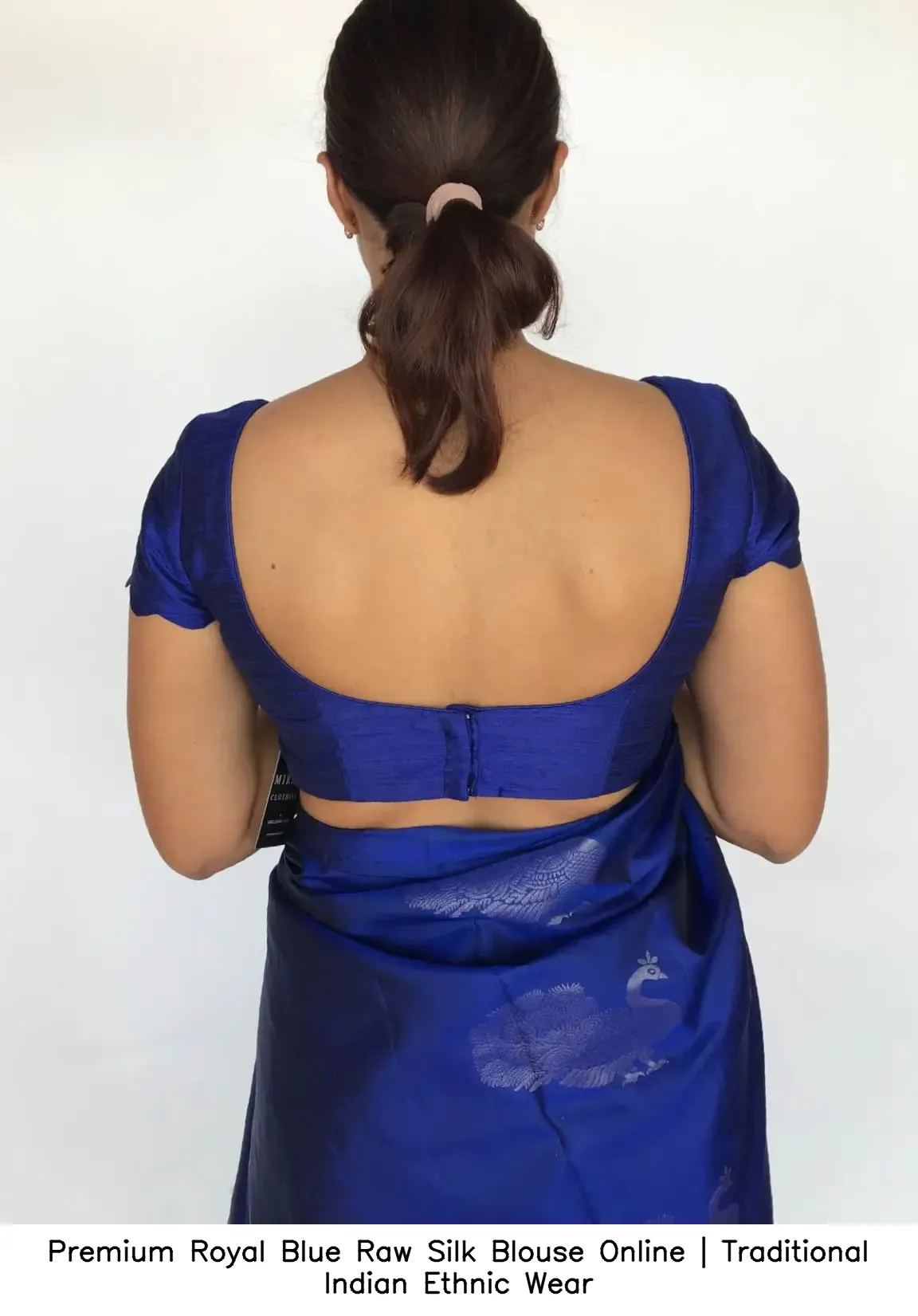 Premium Royal Blue Raw Silk Blouse Online | Traditional Indian Ethnic Wear 3