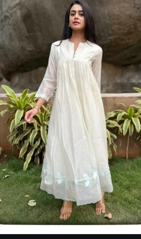 Premium White Ethnic Gown Set | Designer Festive Wear