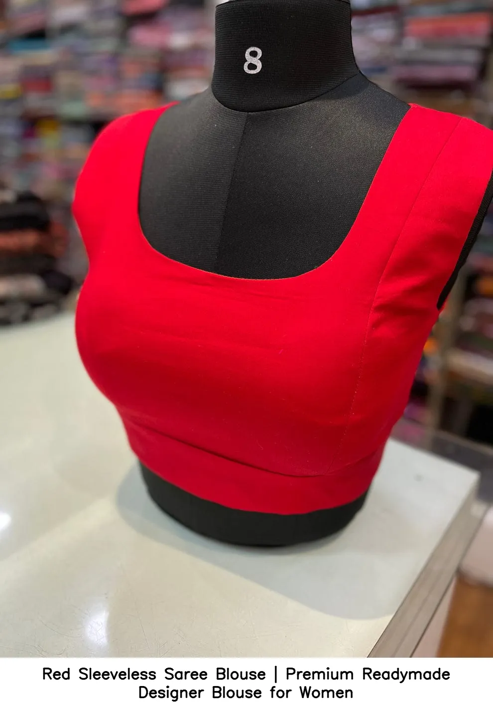Red Sleeveless Saree Blouse | Premium Readymade Designer Blouse for Women 2