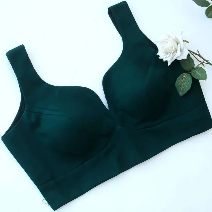 Solid Dark Green Raw Silk Sleeveless Blouse with V-Neckline – Ready-to-Wear Ethnic Blouse 1