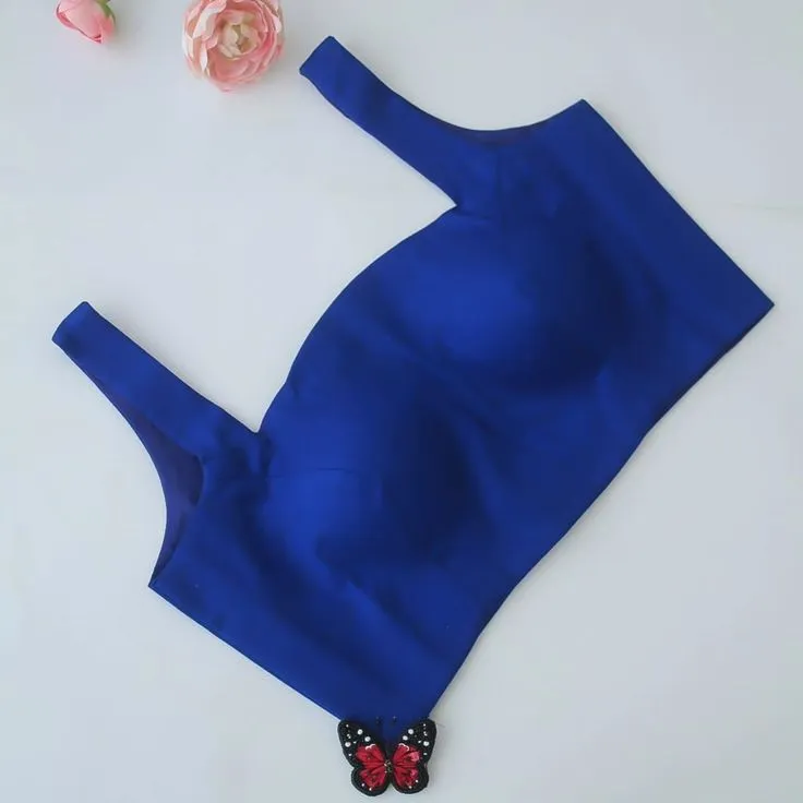 Solid Royal Blue Raw Silk Sleeveless Blouse – Ready-to-Wear Ethnic Blouse 1