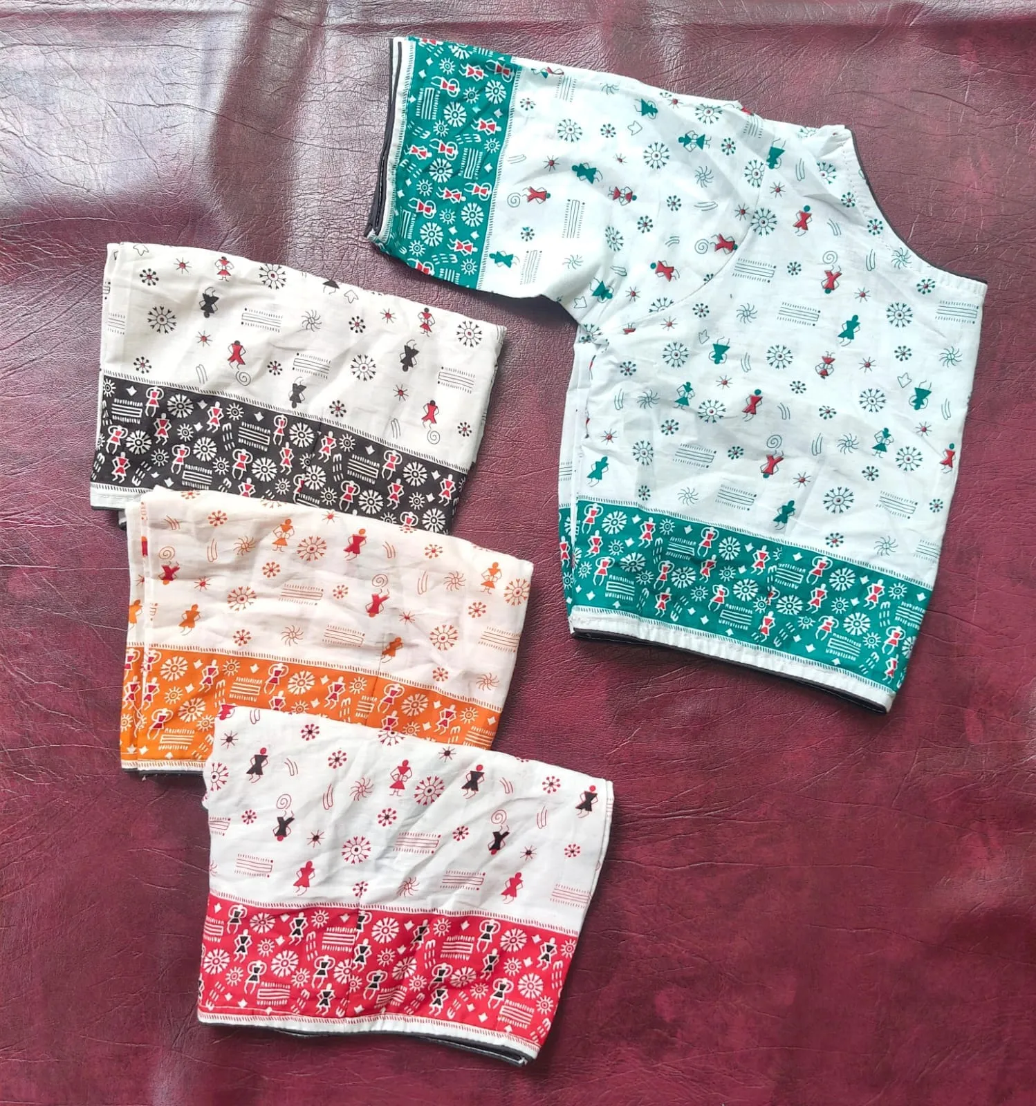 Stylish Warli Art Cotton Blouse | Premium Readymade Saree Blouse Design