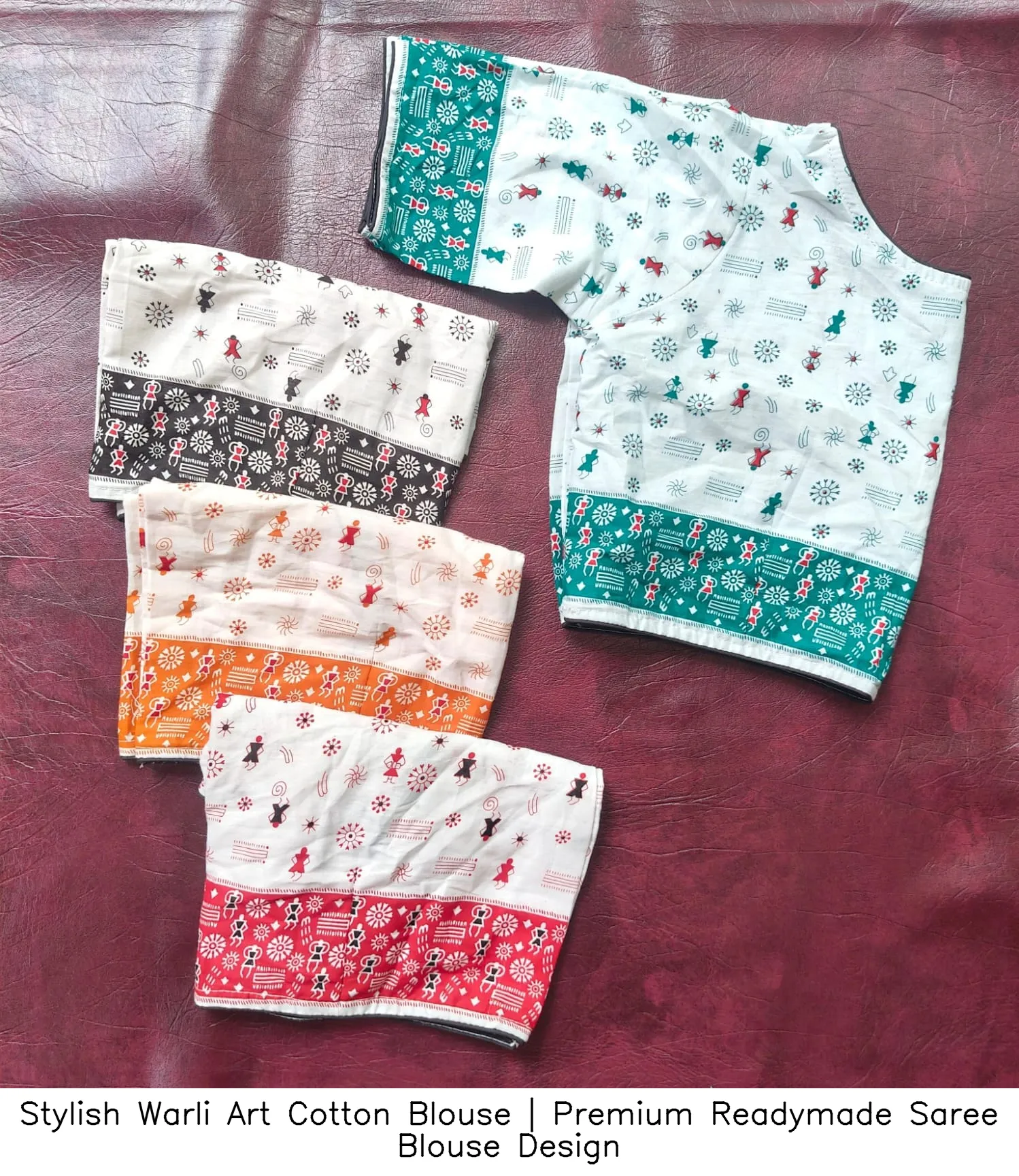 Stylish Warli Art Cotton Blouse | Premium Readymade Saree Blouse Design 2