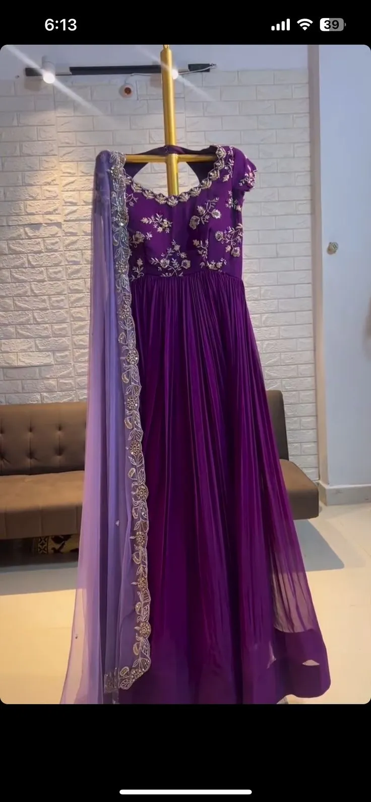 Deep Purple Designer Anarkali Gown for Weddings & Parties 1