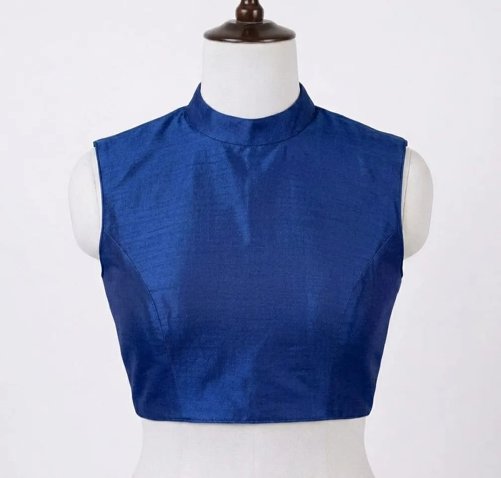 High Neck Sleeveless Saree Blouse | Readymade Silk Choli