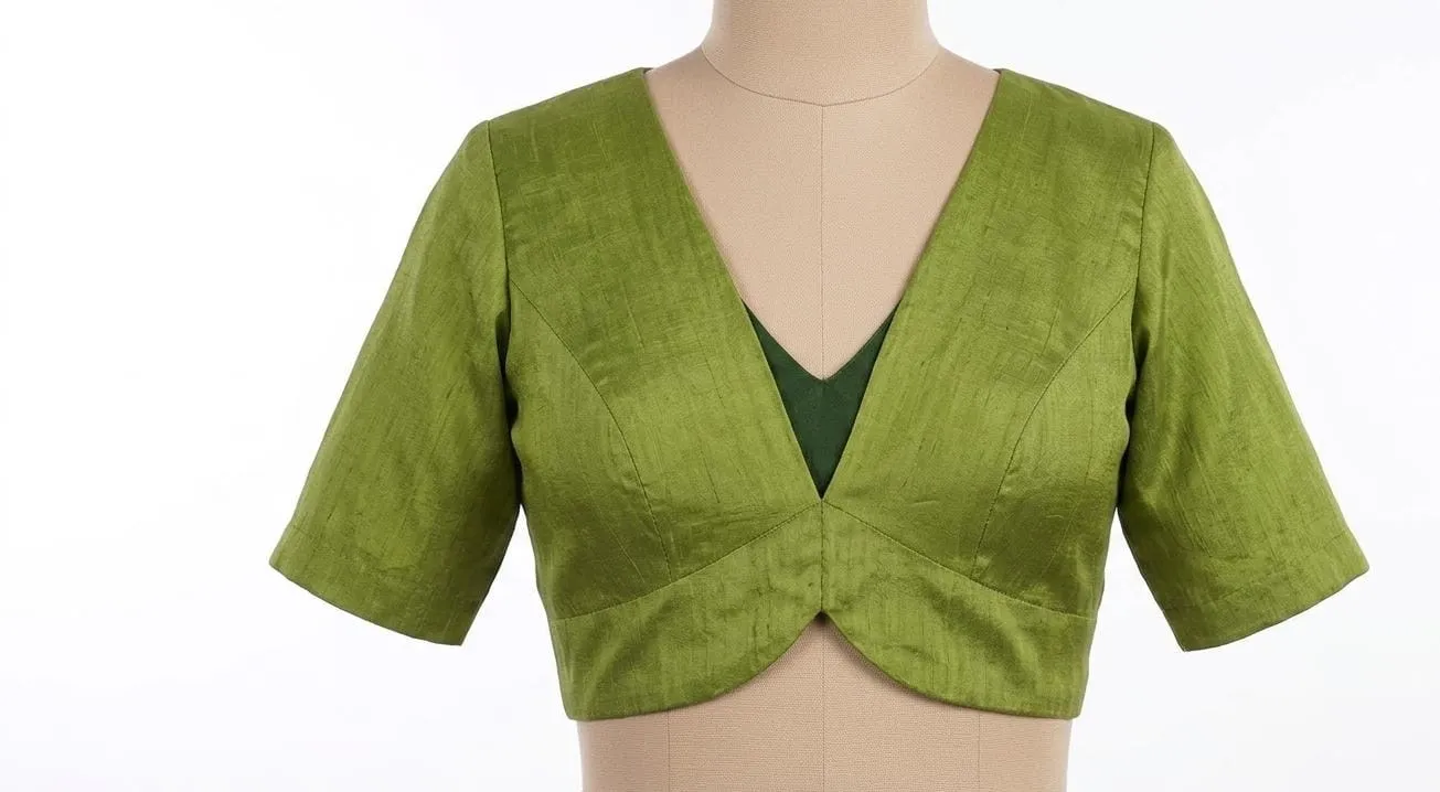 Indian Raw Silk Readymade Blouse for Saree | Bolero Jacket Front Keyhole Choli | Wedding Partywear Modern Ethnic Crop Top